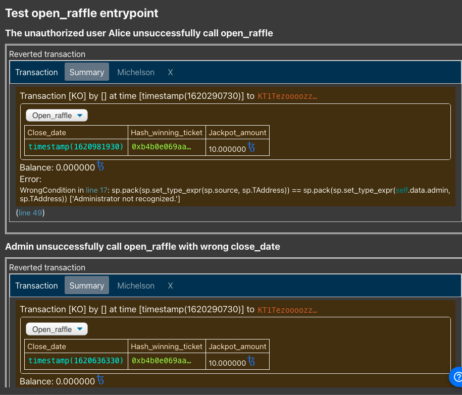 Figure 5: Online Editor Scenario Output